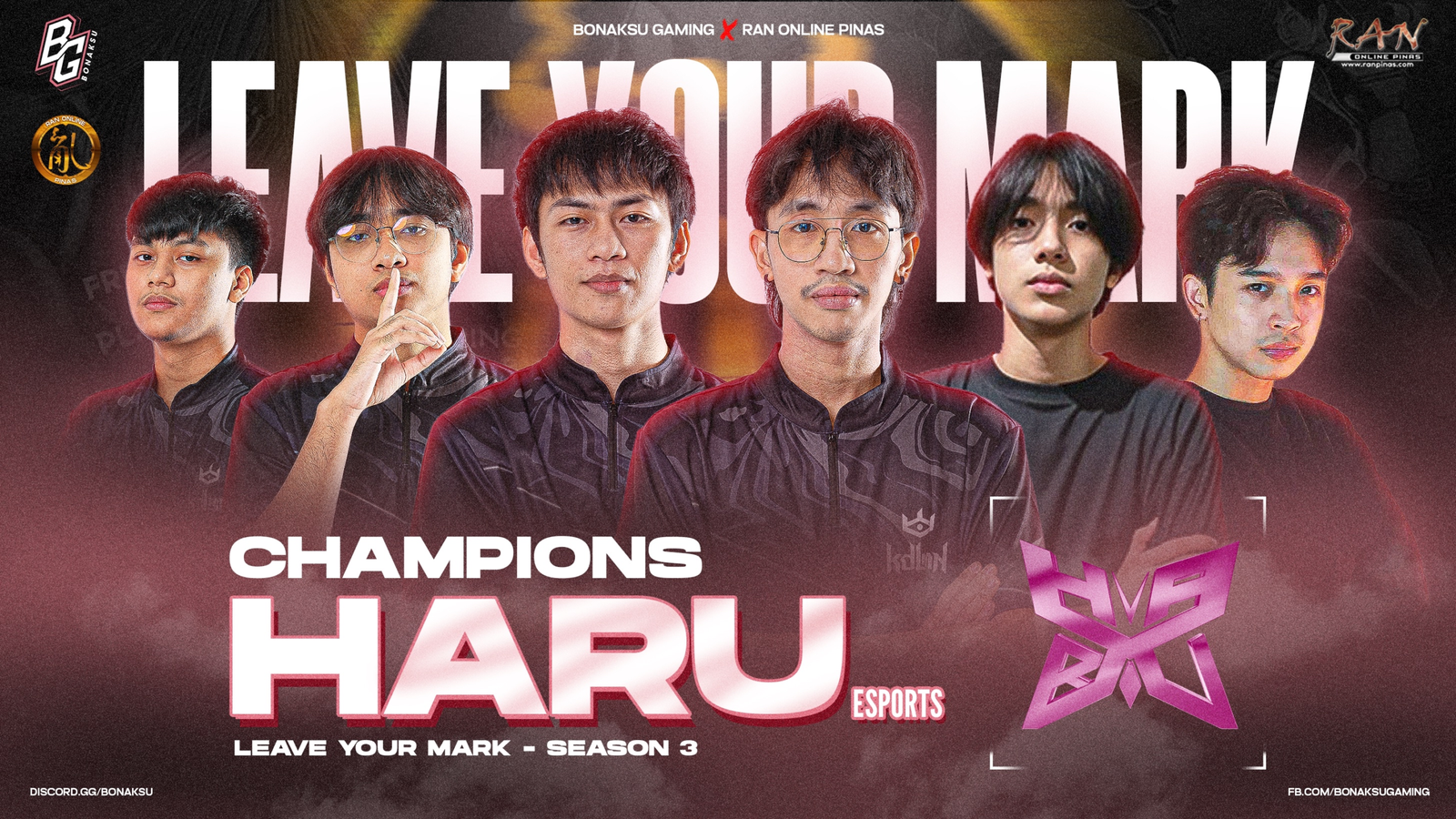 HARU ESPORTS WON THE LEAVE YOUR MARK SEASON 3 TOURNAMENT