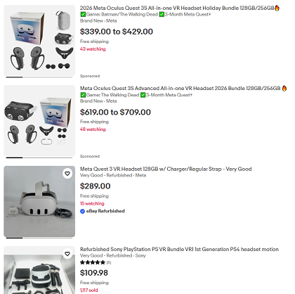 Virtual Reality System Prices
