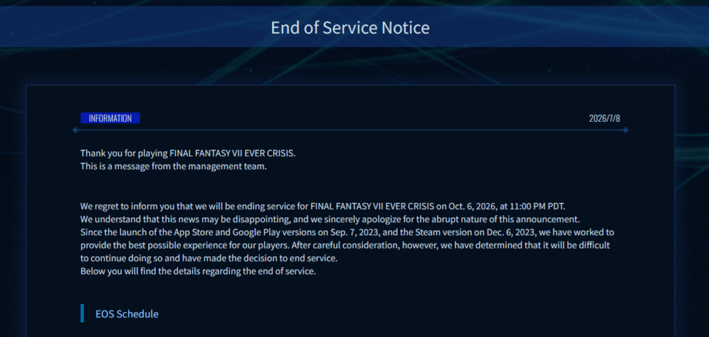 Shutdown Notice