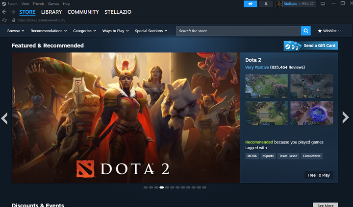 Steam UI 2026