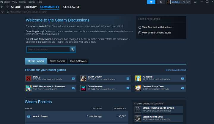 Steam Page Discussions